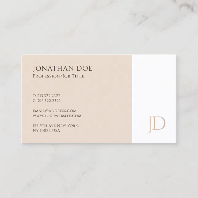 Elegant Monogrammed Modern Simple Template Business Card | Zazzle
