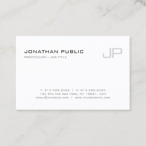 Elegant Monogrammed Modern Template Professional Business Card