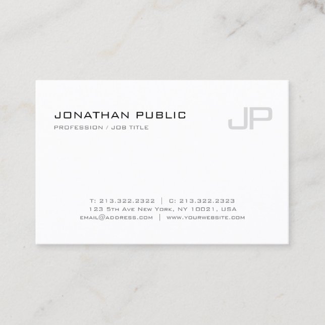 Elegant Monogrammed Modern Template Professional Business Card (Front)