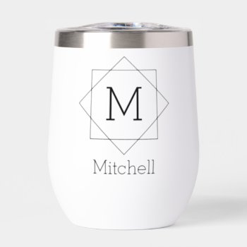 Elegant Monogrammed Name Personalized Thermal Wine Tumbler by Ricaso at Zazzle