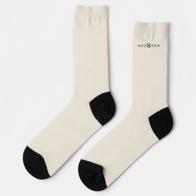 Elegant Monogrammed Off White  Socks (Left)