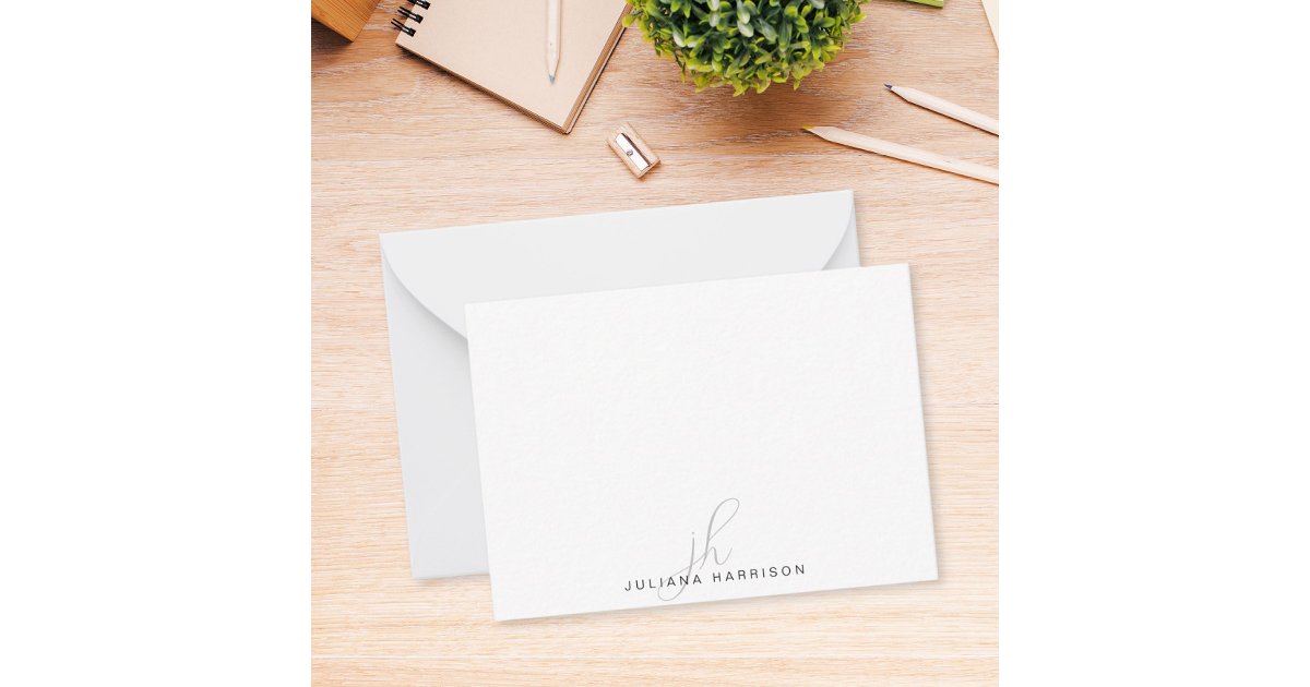 Personalized Note Card Design Elegant Monogrammed Personalized Note Card | Zazzle