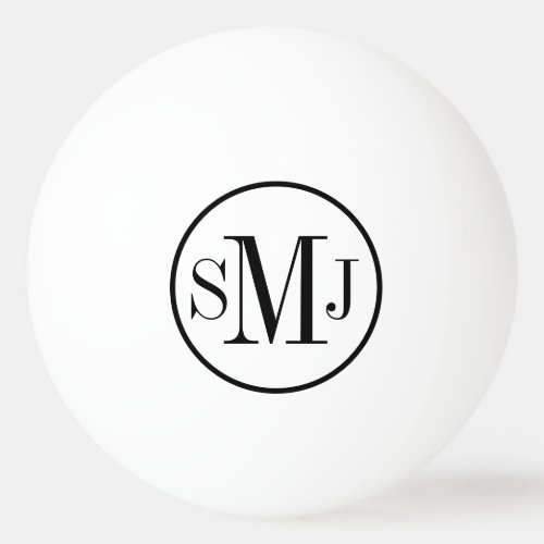 Elegant Monogrammed Ping Pong Ball