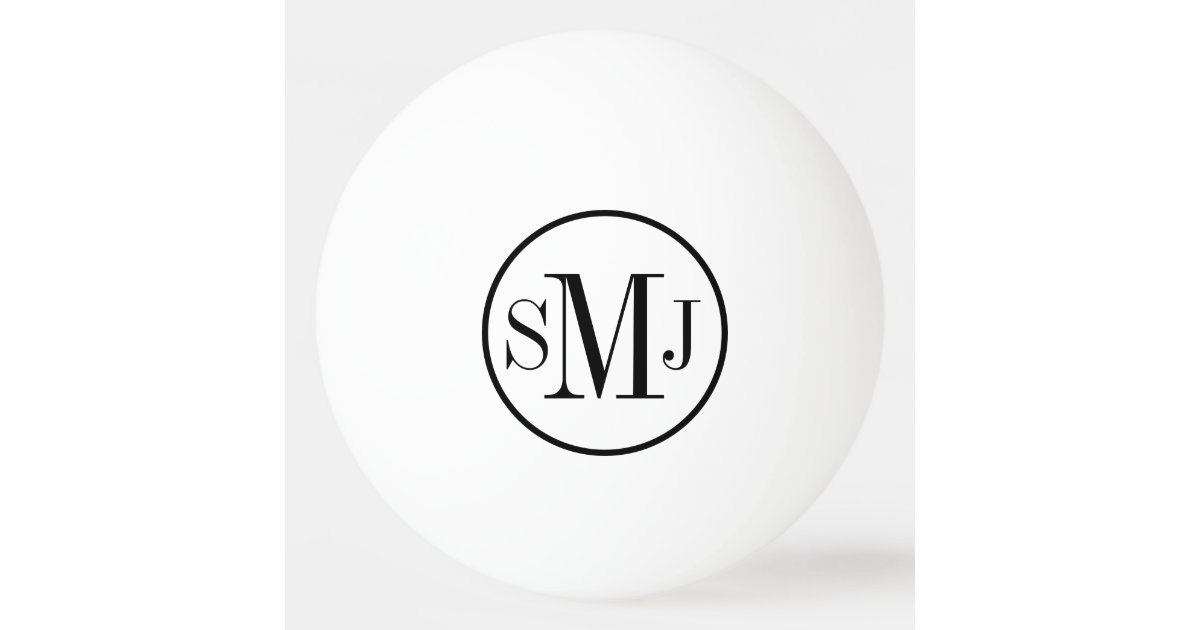 Ping Micro Monogram Elegant Monogrammed Ping Pong Ball | Zazzle