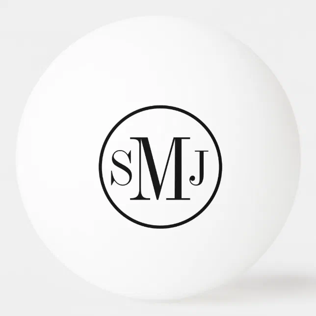 Ping Micro Monogram Elegant Monogrammed Ping Pong Ball | Zazzle