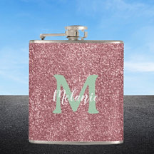 Elegant Monogrammed Pink Glitter 