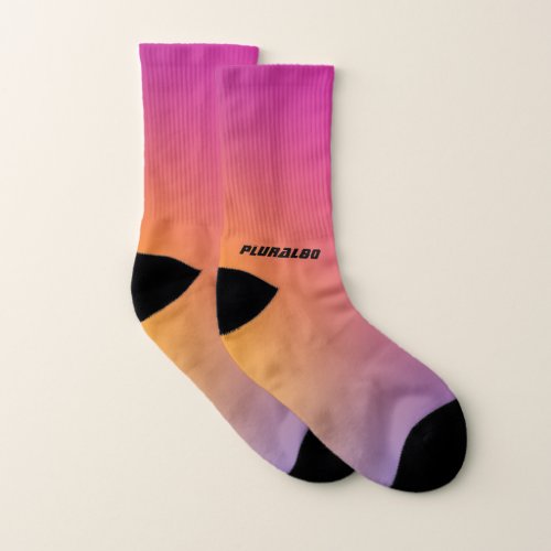 Elegant monogrammed pink purple gradient socks