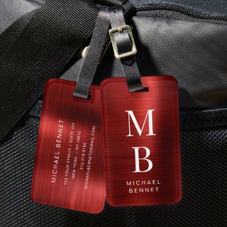 Elegant Monogrammed Red