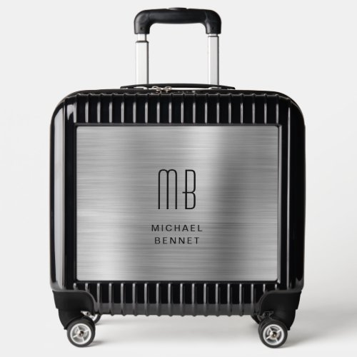Elegant Monogrammed Silver Gray   Luggage