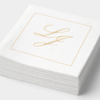 Elegant Monogrammed Simple Script Wedding Gold