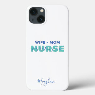 Elegant Monogrammed Wife Mom Nurse iPhone 13 Case