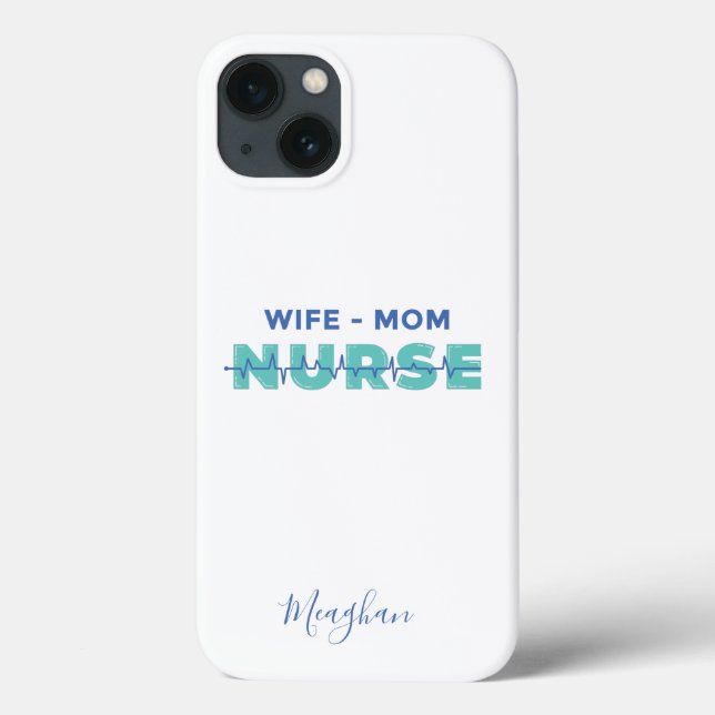 Elegant Monogrammed  Wife Mom Nurse Case-Mate iPhone Case (Back)
