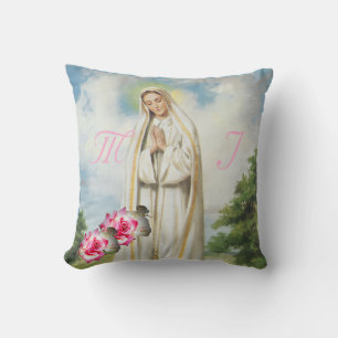 Elegant Monogrammed with Name  Rose Throw Pillow