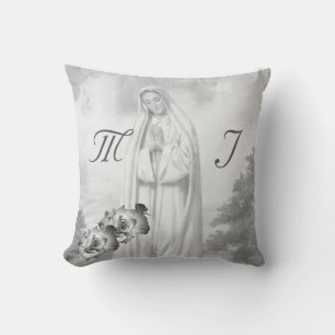 Elegant Monogrammed with Name Rose Throw Pillow