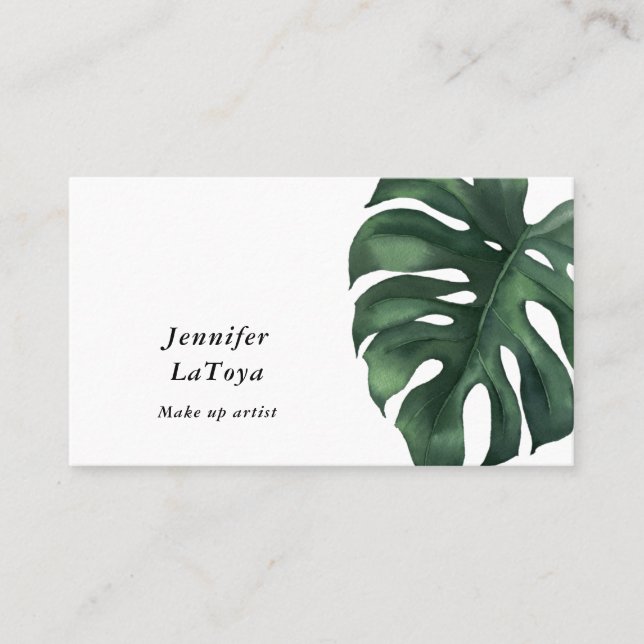 Elegant Monstera  Business Card (Front)