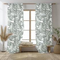 Elegant Monstera Palm Leaves Blackout Curtains