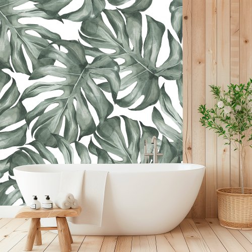 Elegant Monstera Palm Leaves Pattern  Wallpaper