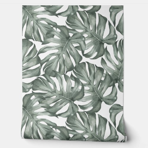 Elegant Monstera Palm Leaves Pattern  Wallpaper