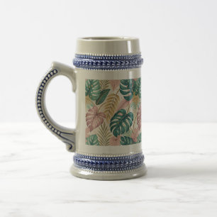 Elegant Monsteras Gold Beer Stein