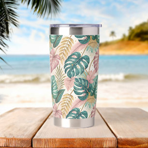 Elegant Monsteras Gold Insulated Tumbler