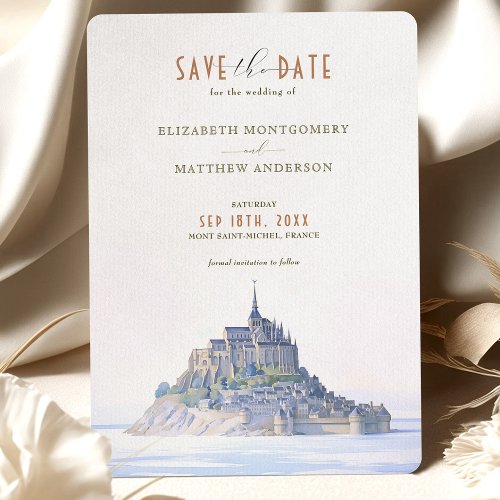 Elegant Mont Saint_Michel Save_the_Date Invitation