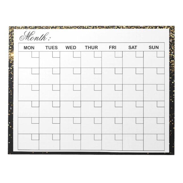  Elegant Monthly Calendar Planner  Notepad (Front)