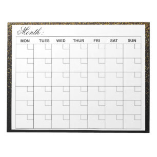 Elegant Monthly Calendar Planner Notepad