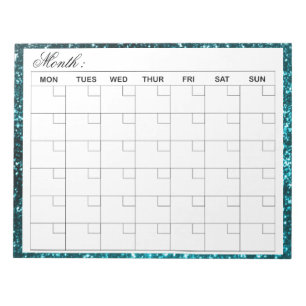 Elegant Monthly Calendar Planner Notepad