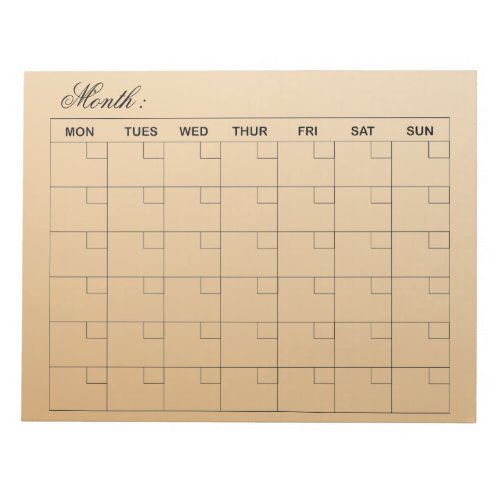  Elegant Monthly Calendar Planner  Notepad