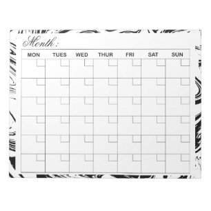 Elegant Monthly Calendar Planner Notepad
