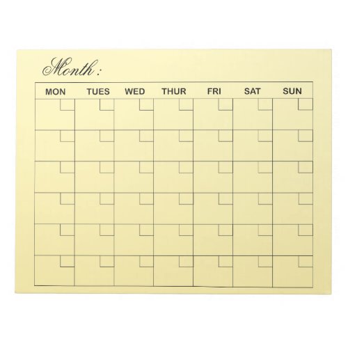  Elegant Monthly Calendar Planner  Notepad