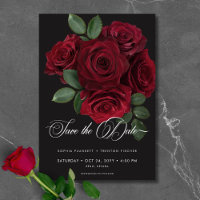 Elegant Moody Blood Red Roses Floral Wedding