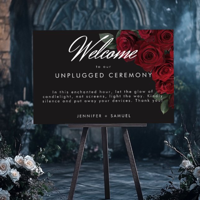 Elegant Moody Blood Red Roses Unplugged Wedding Foam Board (Elegant Moody Blood Red Roses Unplugged Wedding Foam Board)