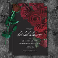 Elegant Moody Blood Roses Floral Bridal Shower