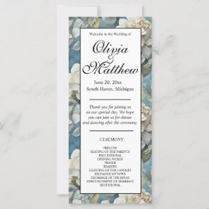 Elegant moody dusty blue watercolor florals