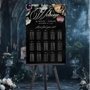 Elegant Moody Muted Pastel Floral Wedding Seating Foam Board