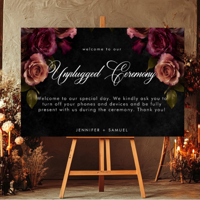 Elegant Moody Muted Rust Burgundy Floral Unplugged Foam Board (Elegant Moody Muted Rust Burgundy Floral Unplugged Foam Board)