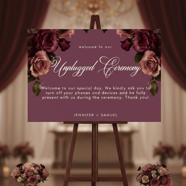 Elegant Moody Soft Rust Burgundy Floral Unplugged Foam Board (Creator Uploaded)