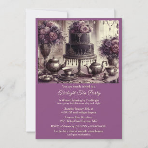 Elegant Moody Tea Party Invitation