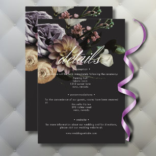 Elegant Moody Twilight Muted Floral Details Enclosure Card