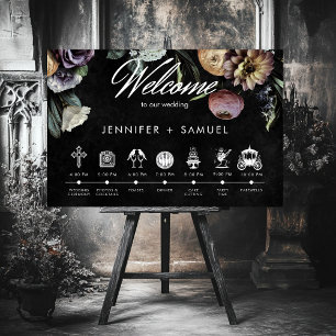 Elegant Moody Twilight Muted Floral Order Events Foam Board