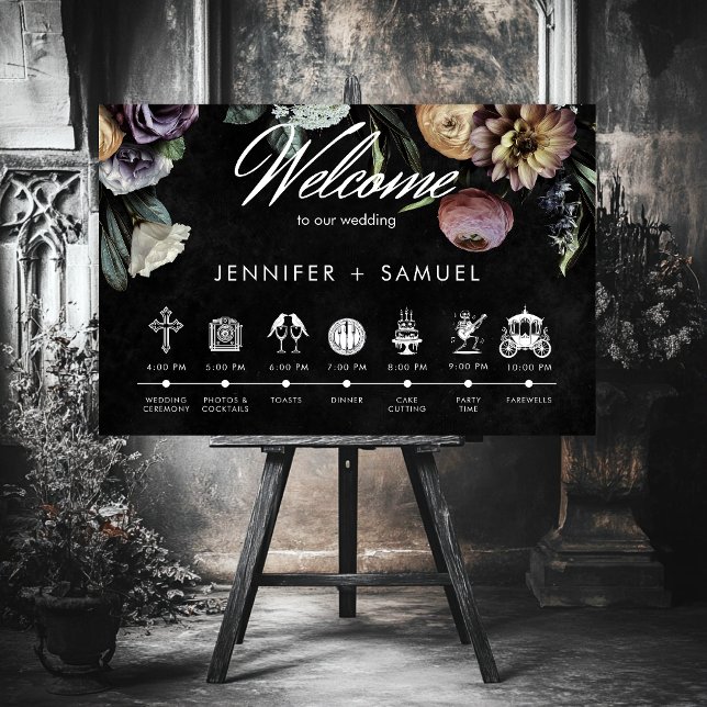 Elegant Moody Twilight Muted Floral Order Events Foam Board (Elegant Moody Twilight Muted Floral Order Events Foam Board)