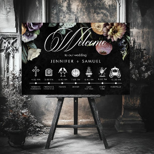 Elegant Moody Twilight Muted Floral Order Events Foam Board