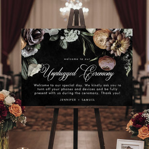 Elegant Moody Twilight Pastel Floral Unplugged Foam Board