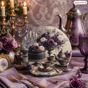 Elegant Moody Twilight Tea Party Paper Plate