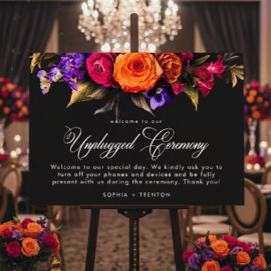 Elegant Moody Vibrant Floral Wedding Unplugged Foam Board