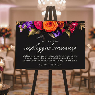 Elegant Moody Vibrant Floral Wedding Unplugged Foam Board