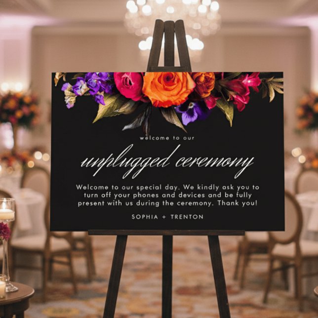 Elegant Moody Vibrant Floral Wedding Unplugged Foam Board (Creator Uploaded)