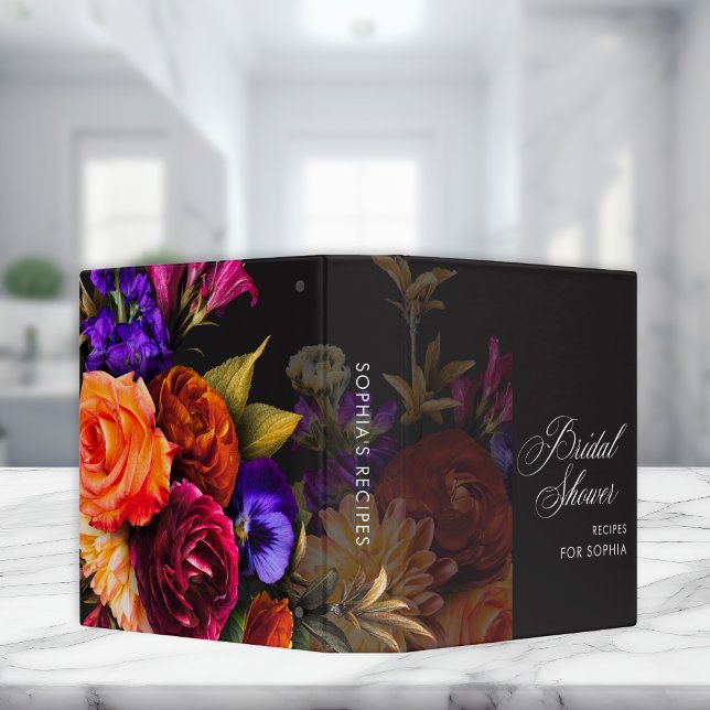 Elegant Moody Vibrant Harvest Floral Bridal Shower 3 Ring Binder (Elegant Moody Vibrant Harvest Floral Bridal Shower 3 Ring Binder)