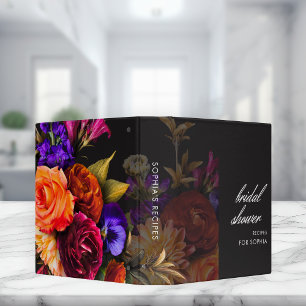 Elegant Moody Vibrant Harvest Floral Bridal Shower 3 Ring Binder